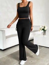 Devine Square Neck Tank and Drawstring Pants Set OutfitFlow